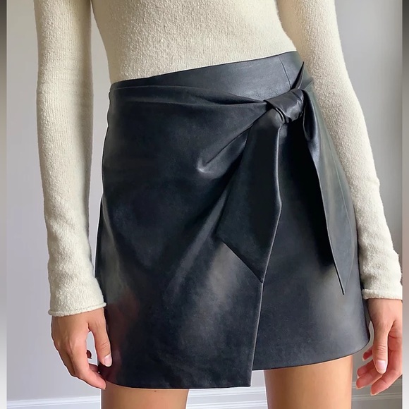 Aritzia Skirts Aritzia Wilfred Wrap Leather Skirt Poshmark